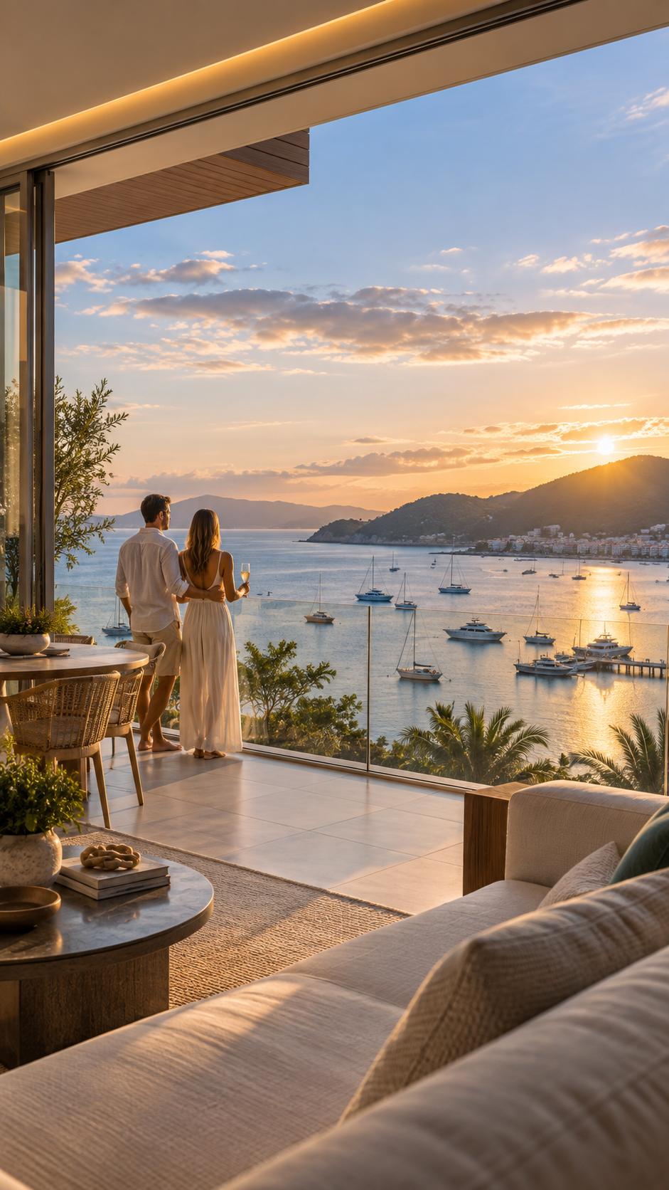 Residência de alto padrão com vista para a baía e marina de Porto Belo